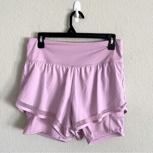 Xersion Women's Light Purple Shorts size M biker short lined pockets sporty chic